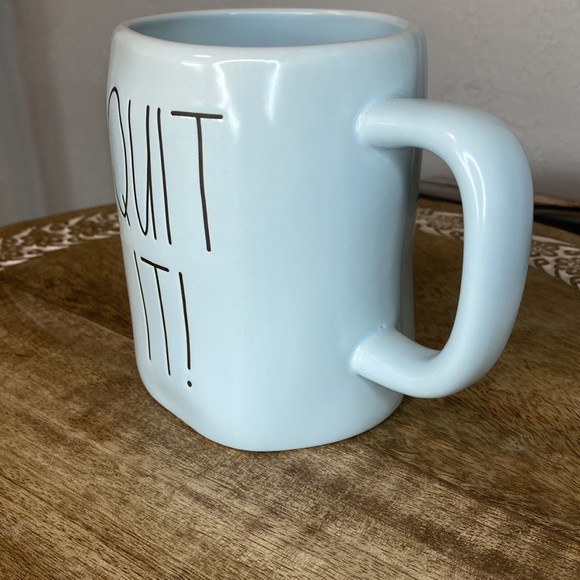 Rae Dunn QUIT IT! Light Blue Mug - Picture 3 of 4